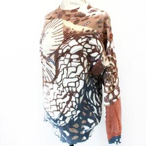 Viti Vintage 80s Lambswool Angora Knit Sequins Embroidered Animal Print M